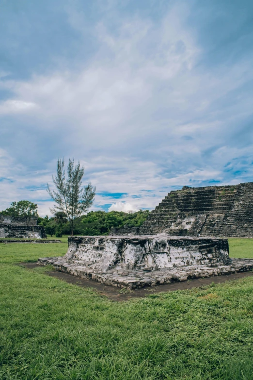 a po of some ruins on the grass