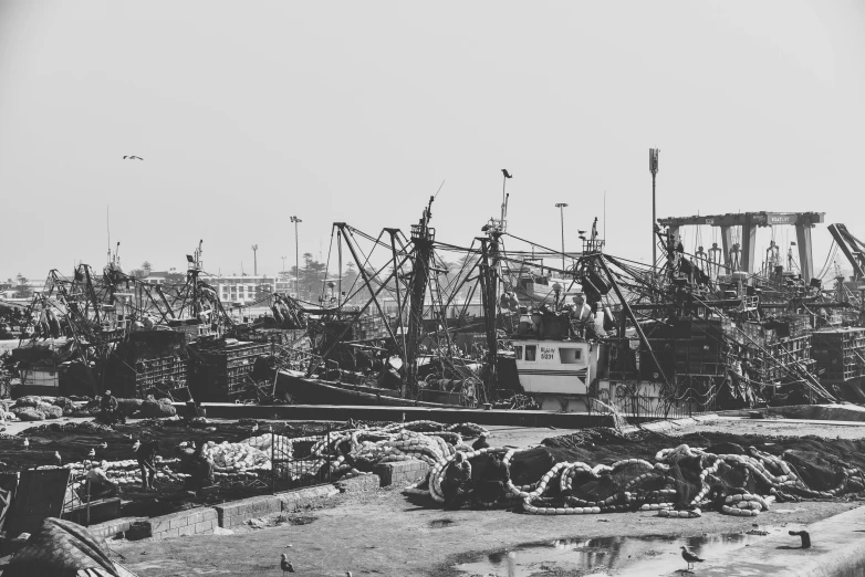 this is a very black and white po of old port buildings