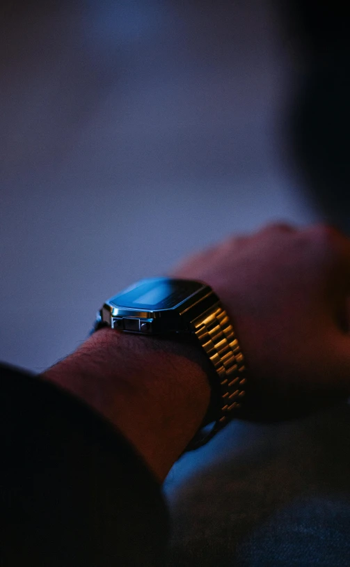 closeup of a person's watch on the wrist