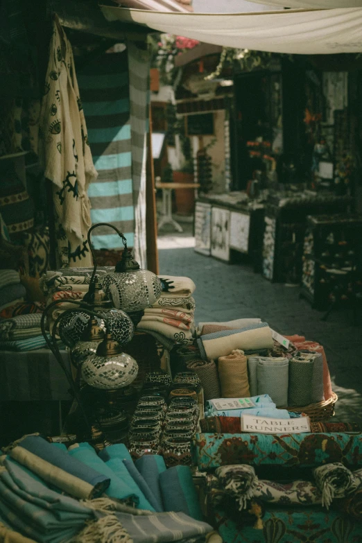 a table that is covered with various items