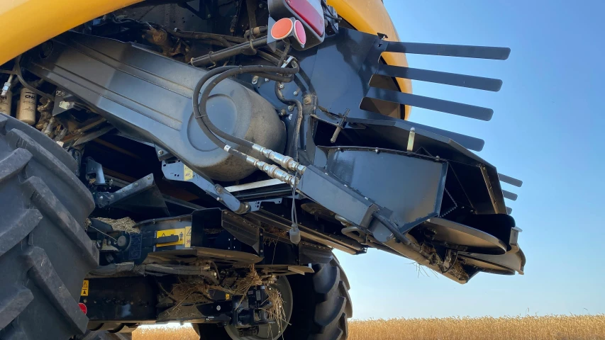 the front bumpers and tires of a large vehicle