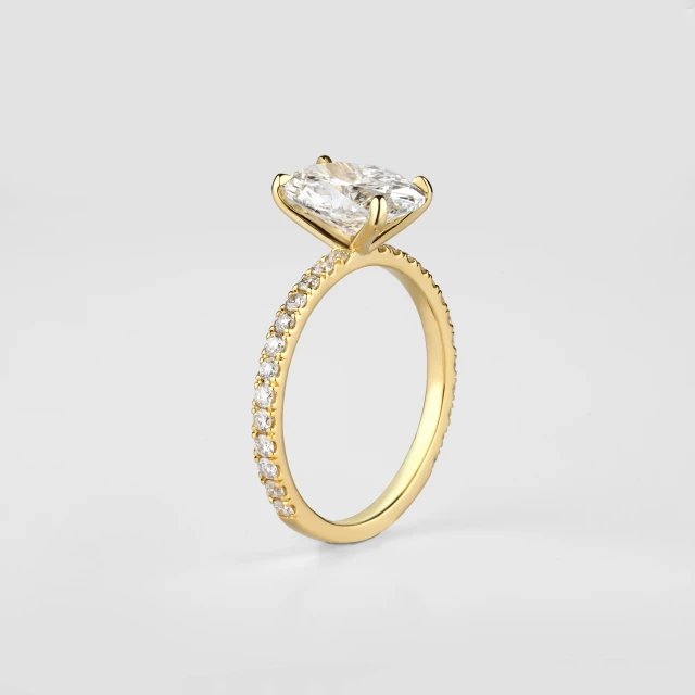 a yellow gold diamond engagement ring