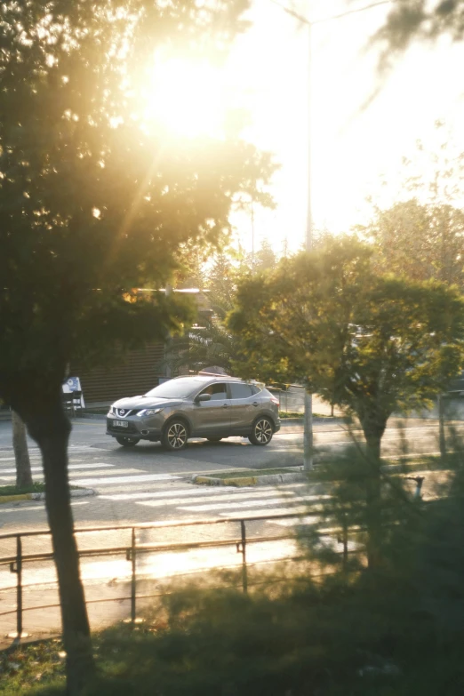 an open parking lot with a car on it