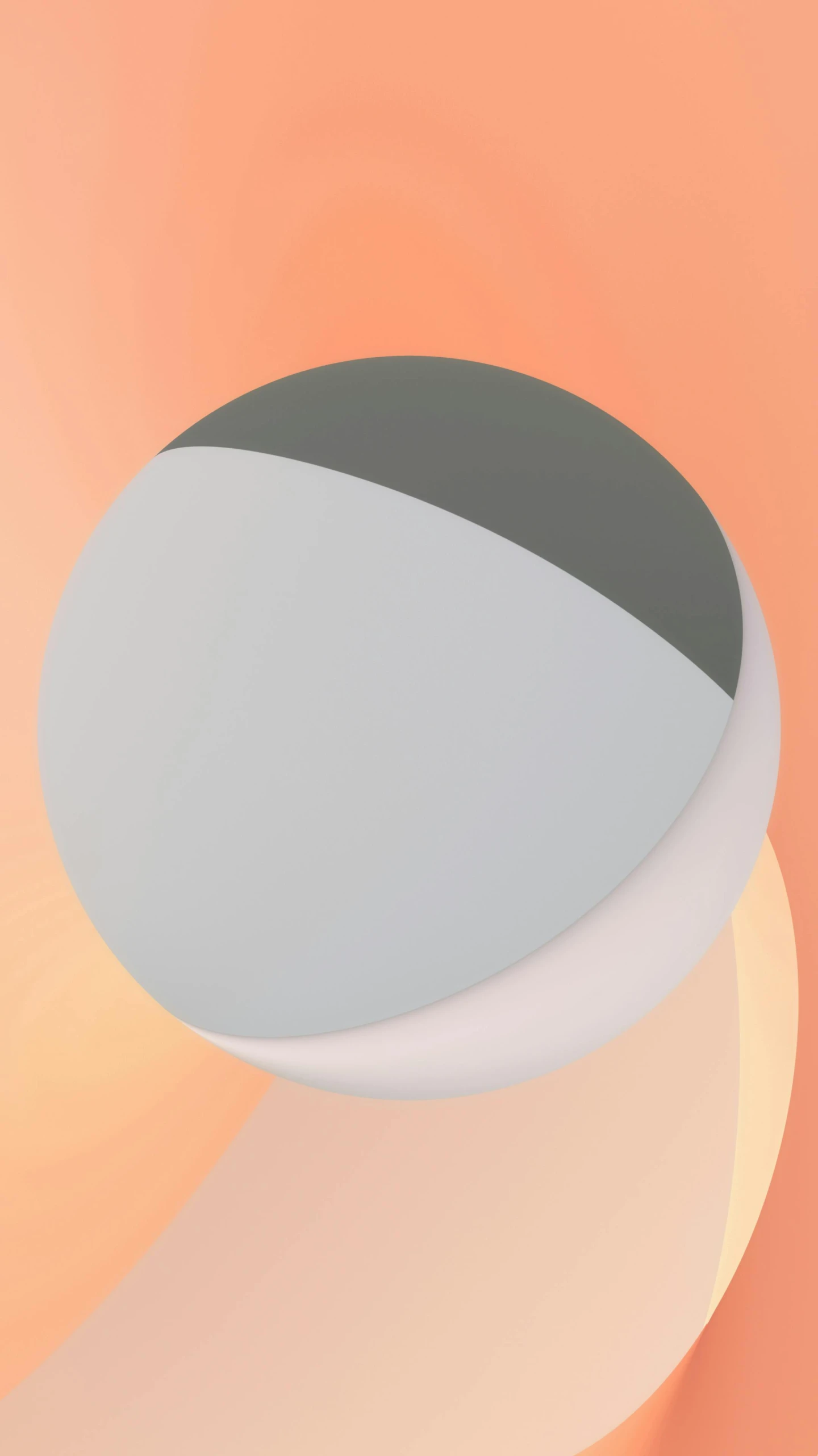 a white and grey object is placed in front of an orange background