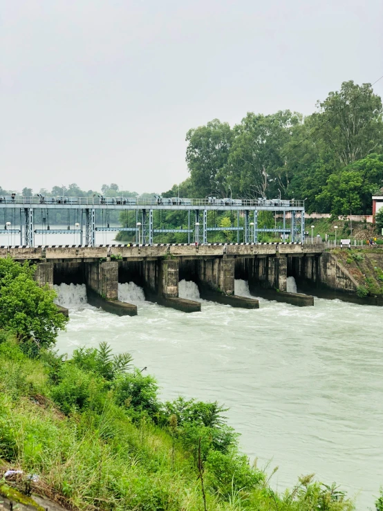 a body of water that is underneath a bridge