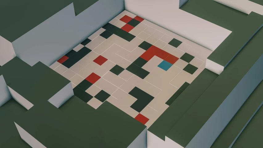 a computer generated image of a tile with colorful blocks