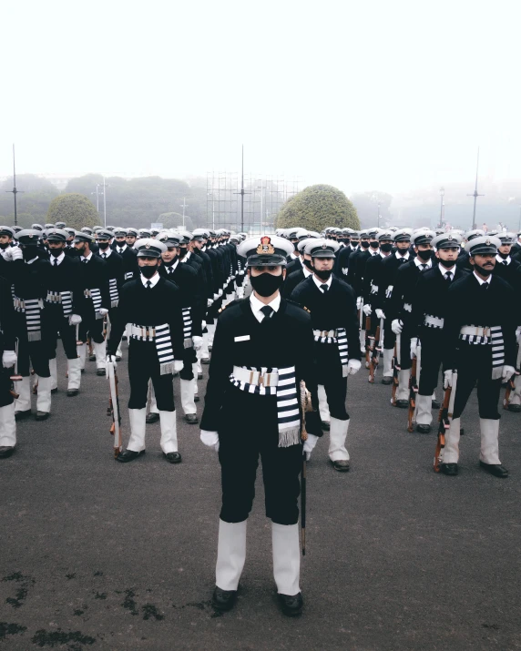 a military band marches on the field during an event