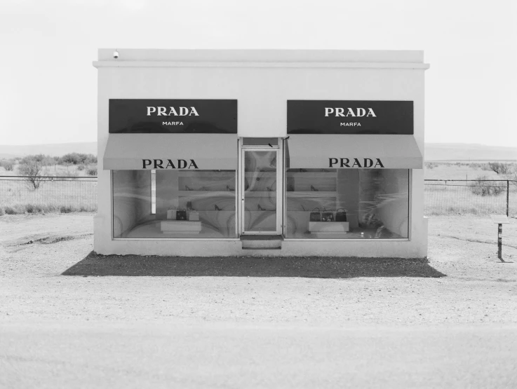 a black and white po shows an empty shop