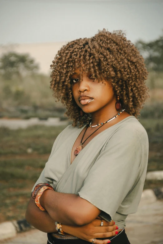 an african american woman posing for a portrait