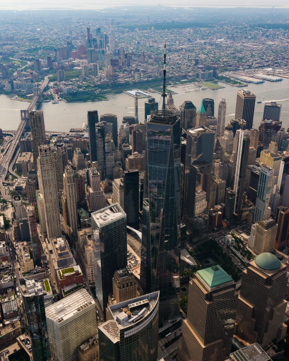 an aerial view of the city in new york