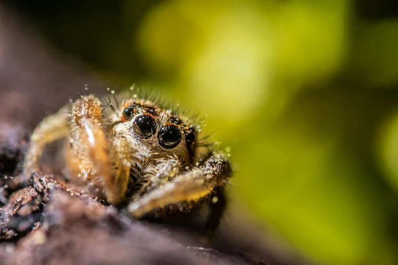 a close up of a spider on top of a plant