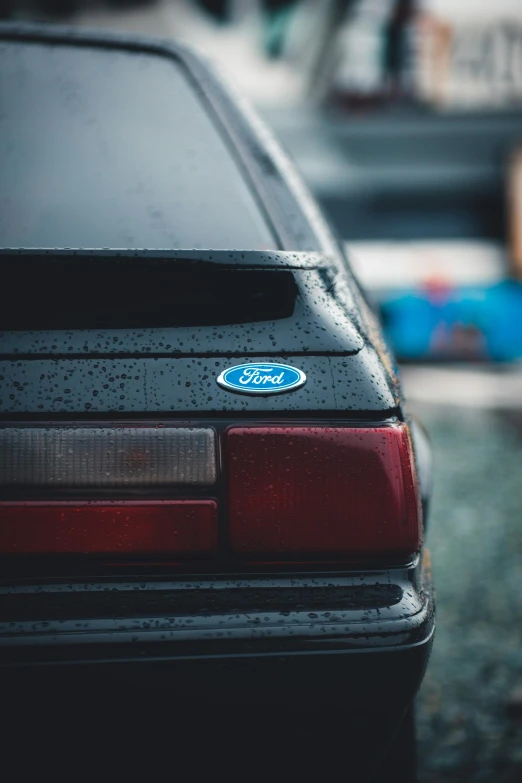 closeup of the tail end of an older model car