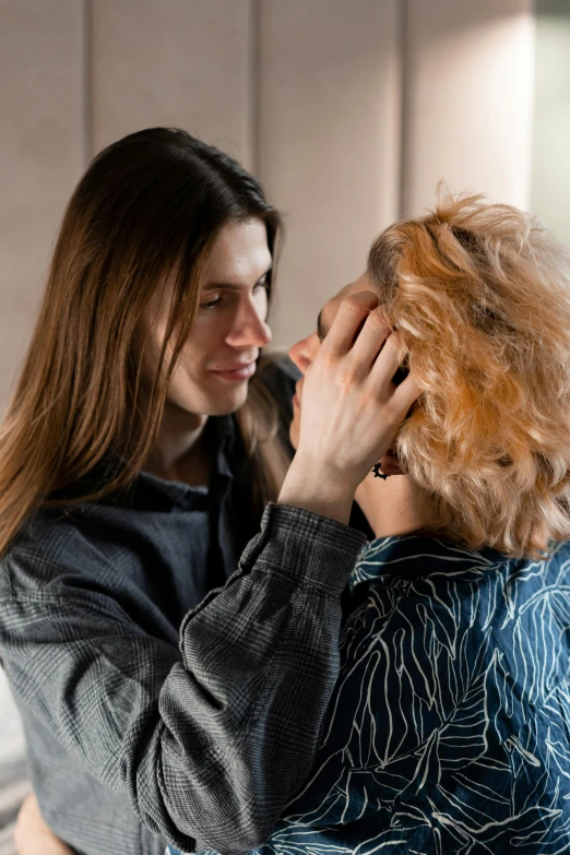 two women that are looking at each other