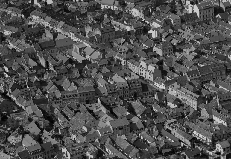 a black and white po of an old city