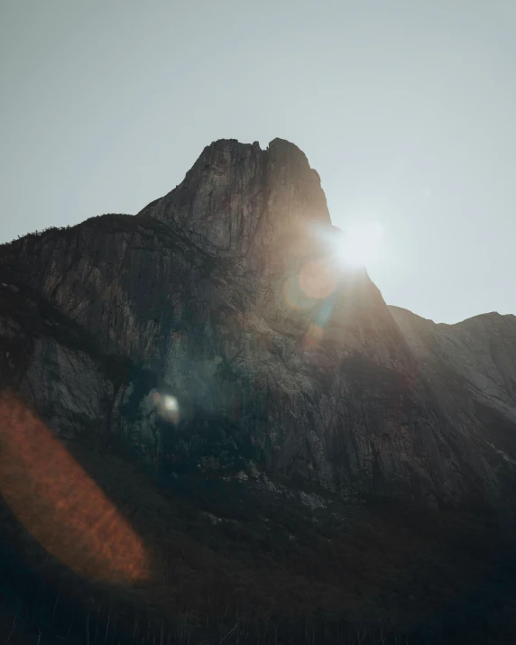 a big rocky mountain on a sunny day