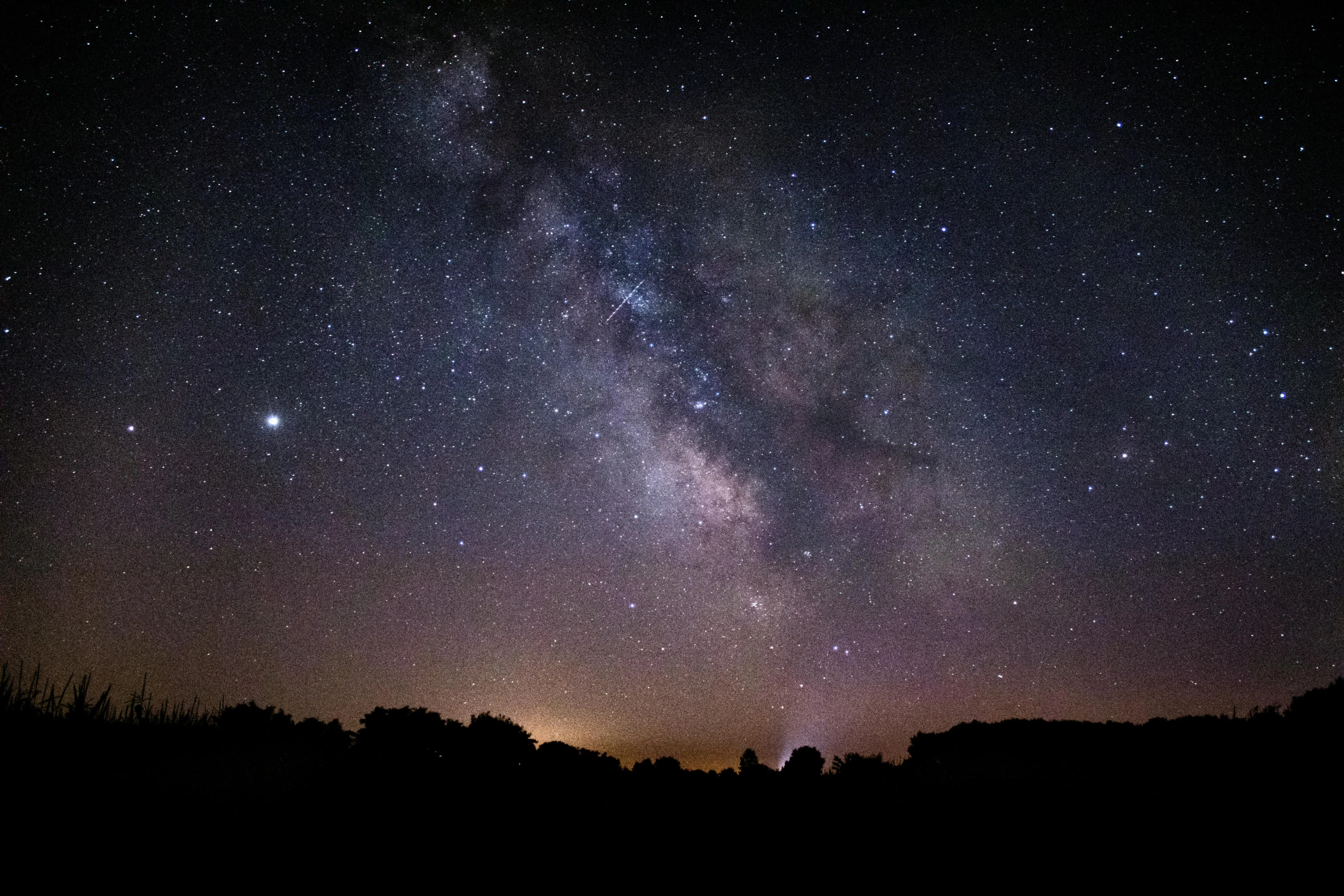 the milky shining in a blue night sky