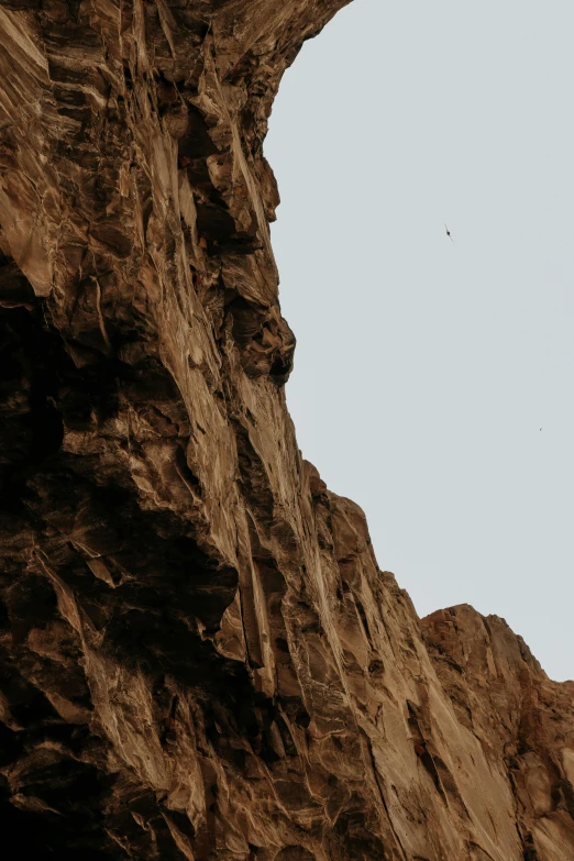 there is a large rock formation in the air