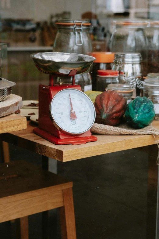 an image of a scale on a table