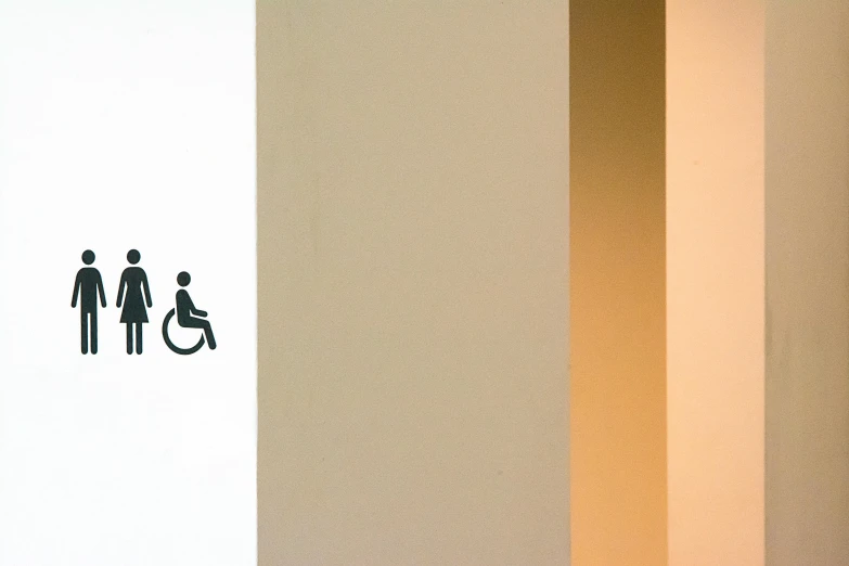some people are seen with a handicap accessible toilet