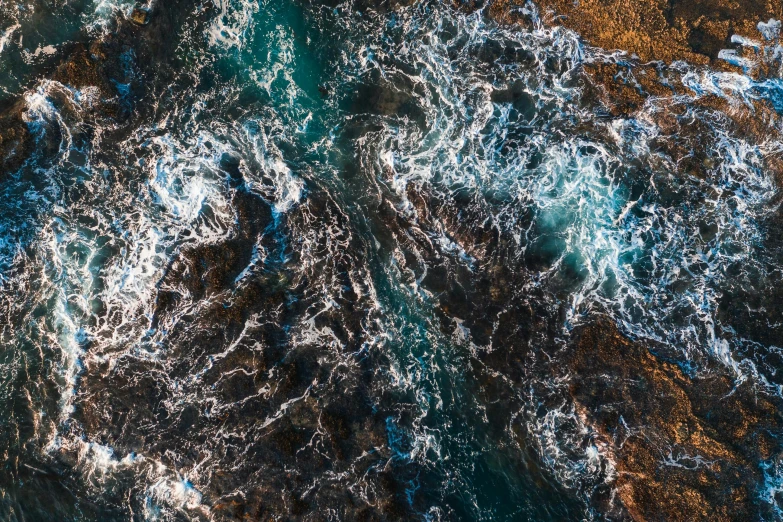 a small area with some rocks and water