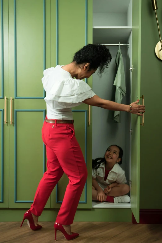 an image of a woman in the closet