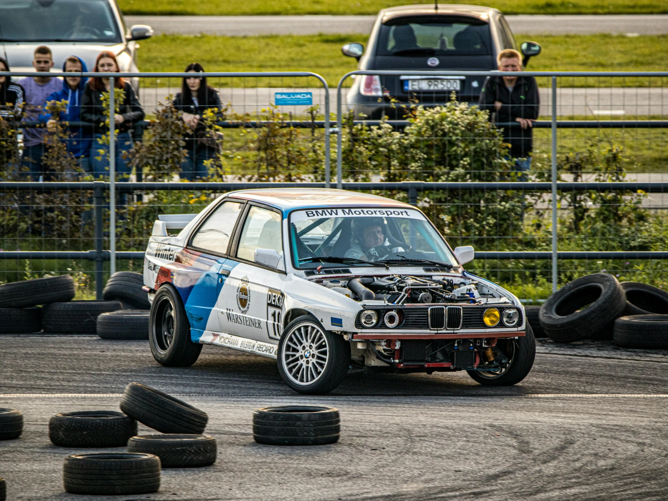a car on a race track during an event