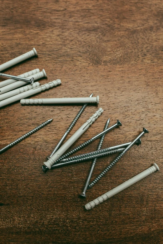 several wood working tools arranged on a table