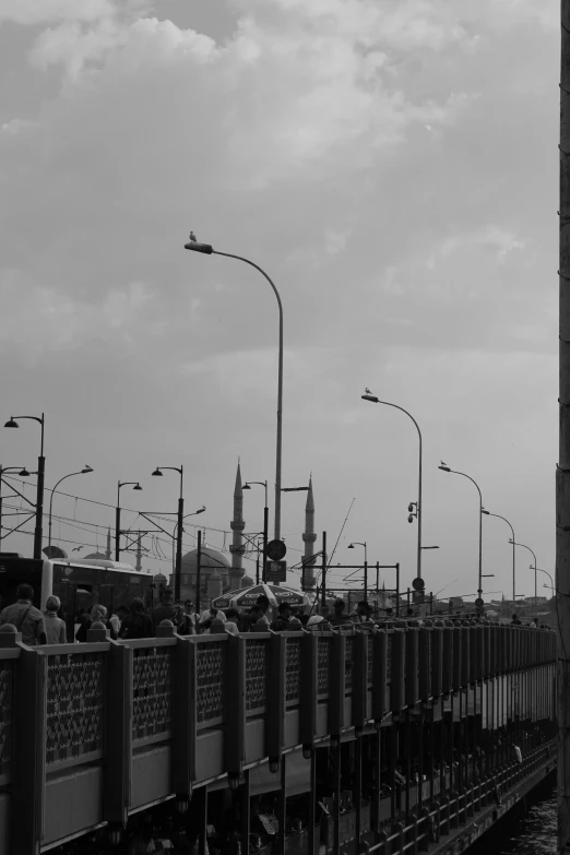 a large train traveling on the tracks through the city