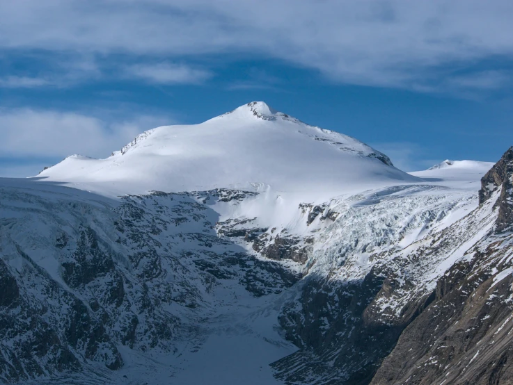 the snow covered mountains surrounding a town below