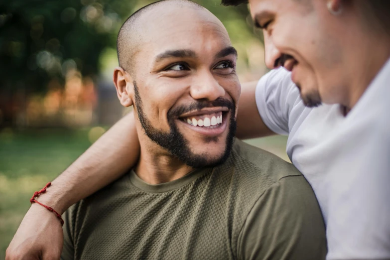 two men that have just shaved one another