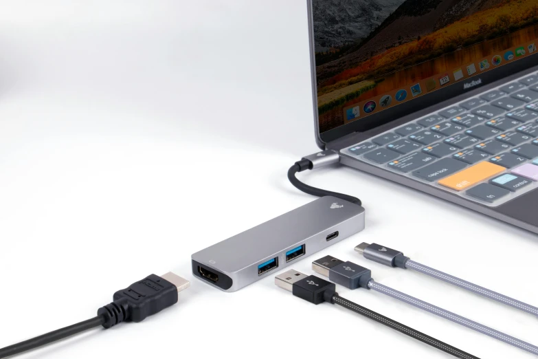 the usb cable is connected to the laptop