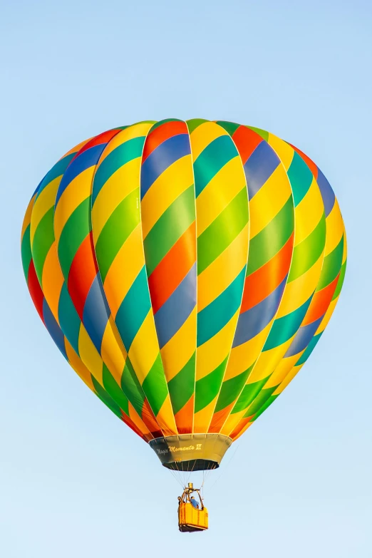 colorful  air balloon is soaring in the sky