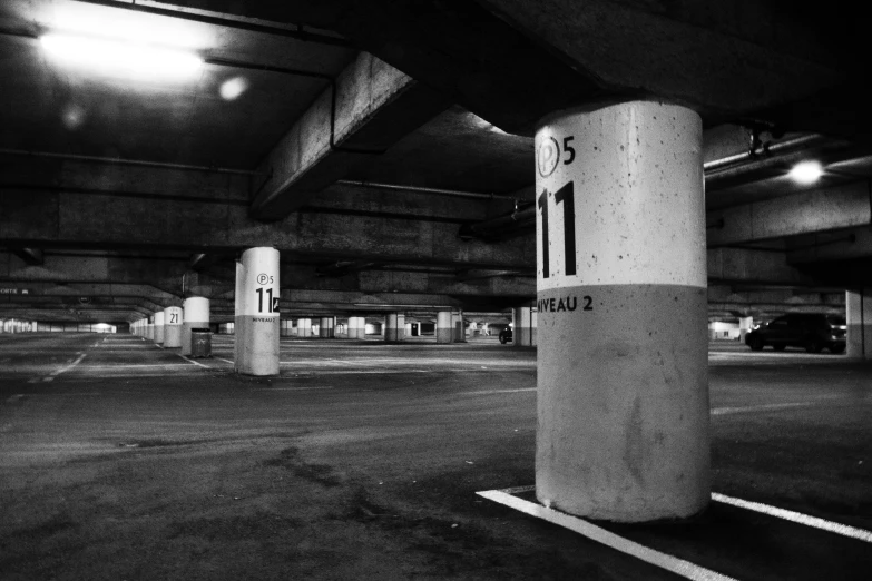 the car is going under the road at night time