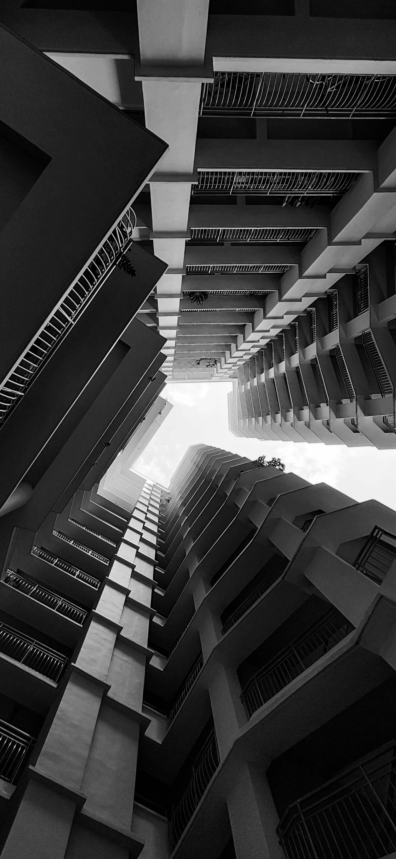 an abstract po of buildings in black and white