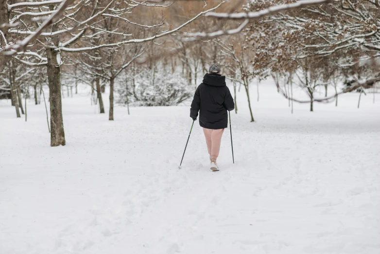 a person that is on ski's walking in the snow