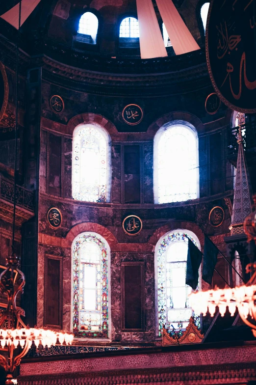 a view of the ceiling of a large, elaborately decorated room