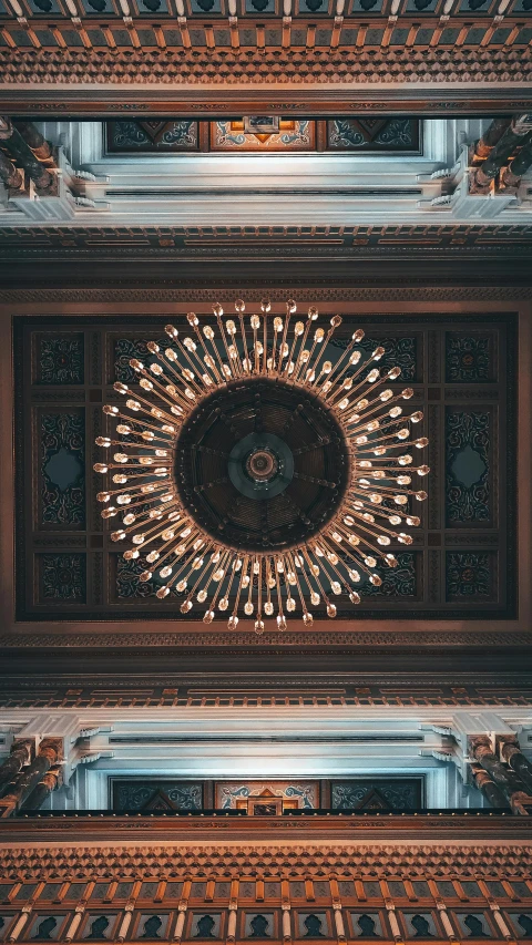 an intricate and ornate ceiling in a room