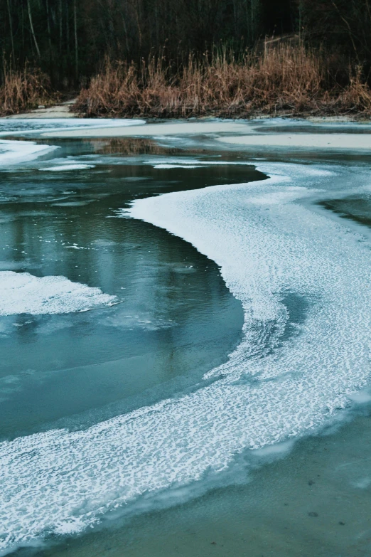 some ice sits out on the water