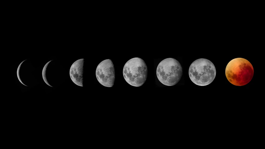 the phases of a full moon, including two of them being the same