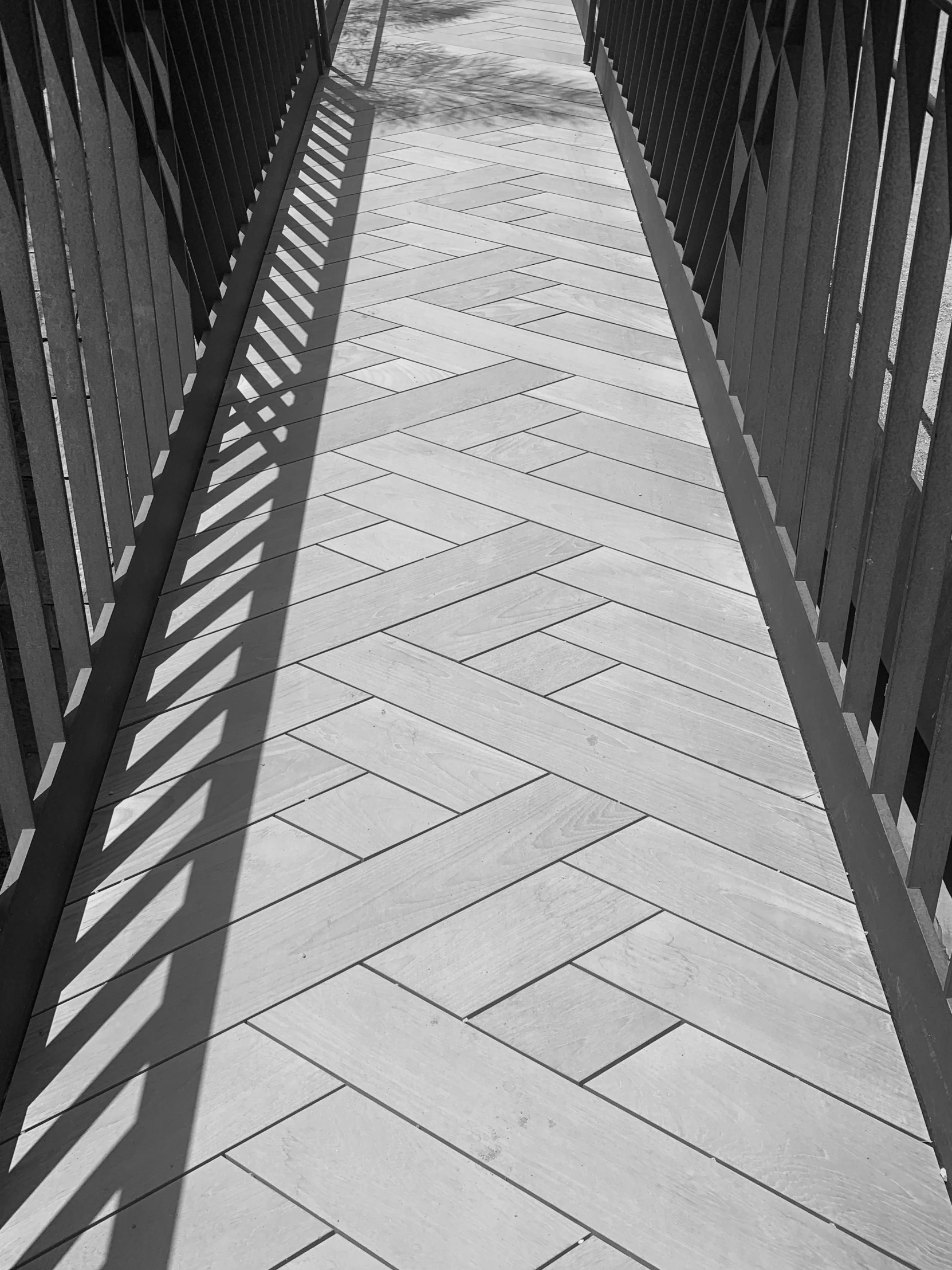 a black and white po of a bridge over water