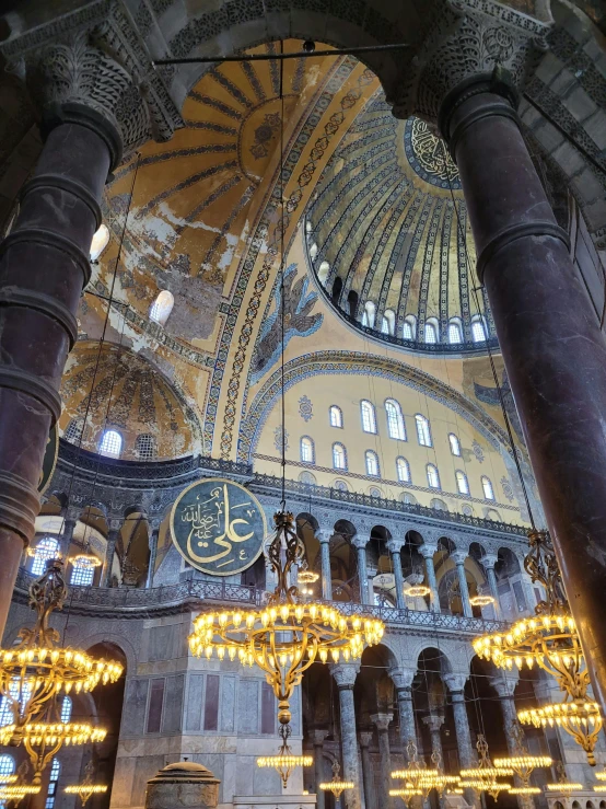 an interior s of the main prayer hall, in a large building