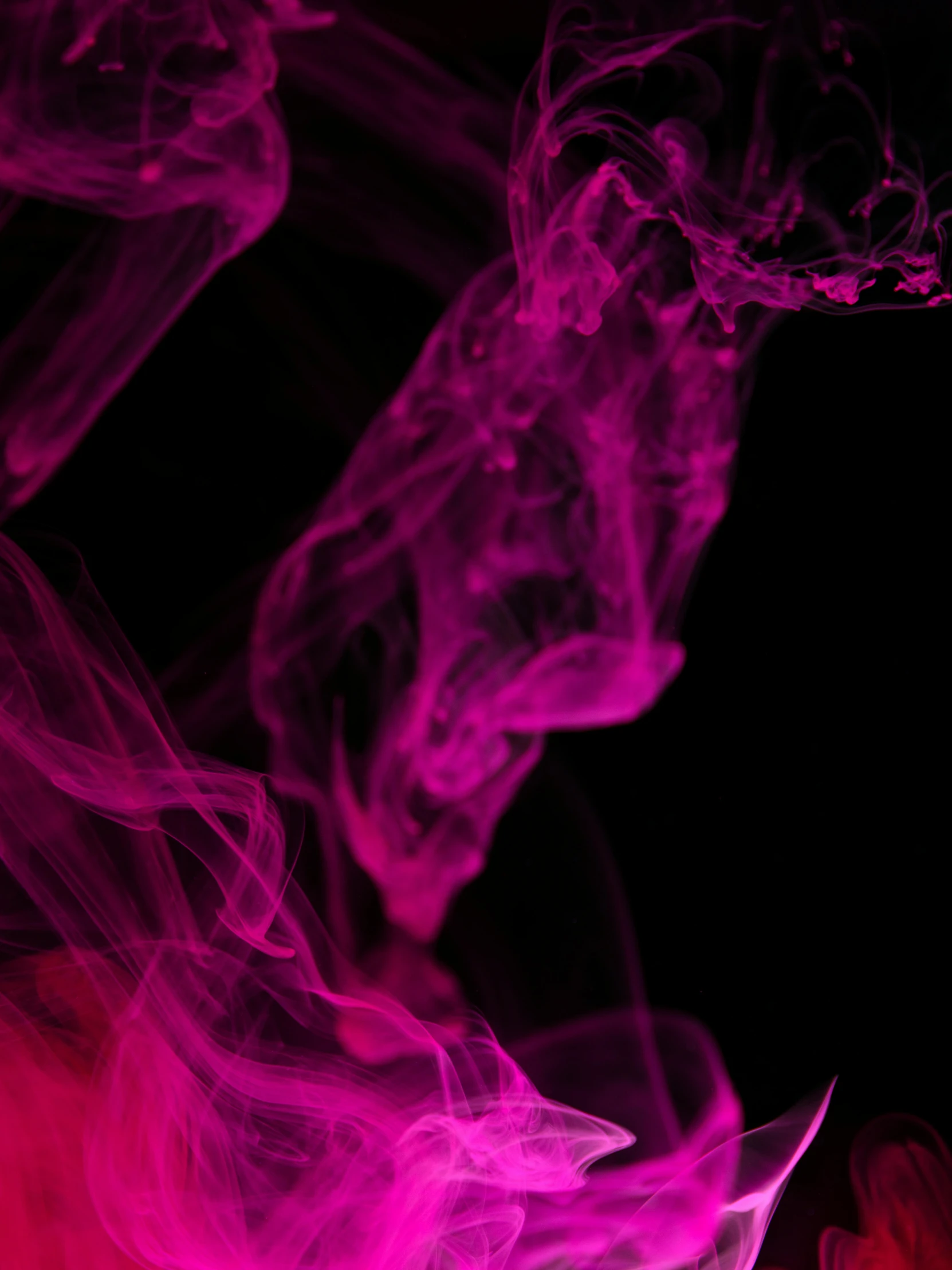 colorful smoke coming up from a black background