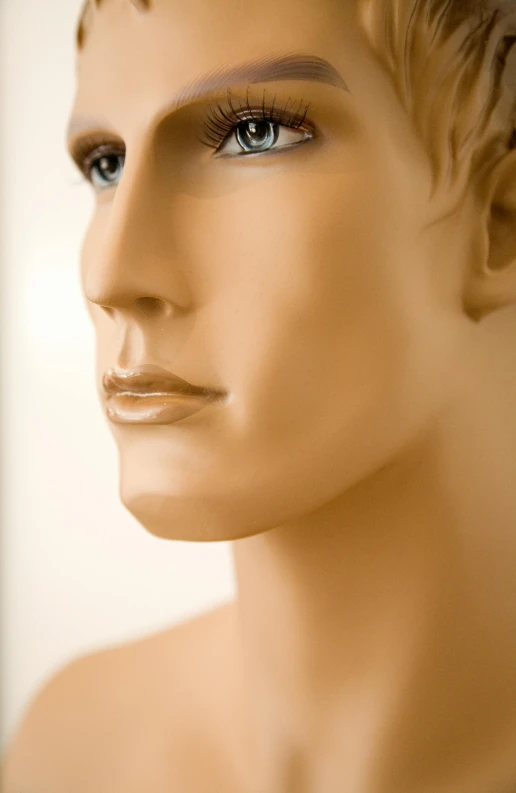 a closeup s of a mannequins face