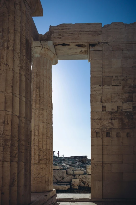 an open doorway leading to the top of the building