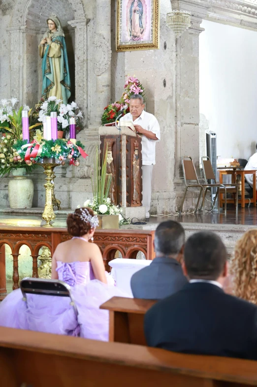 there is a priest that has written a special message at the alter