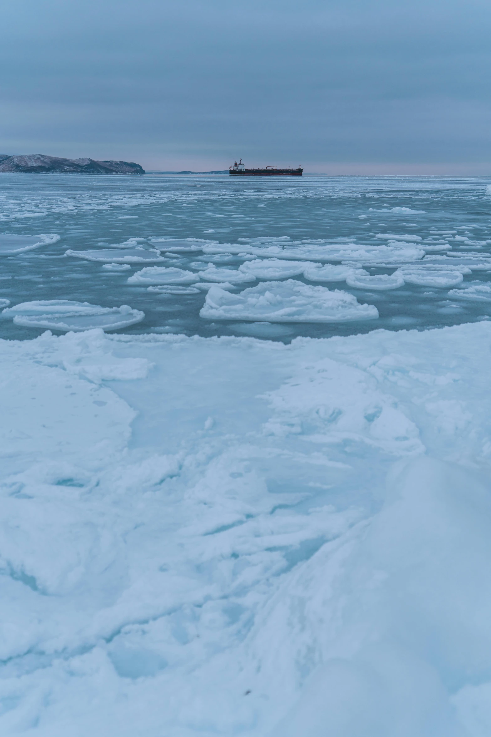 ice floes sitting on top of a body of water