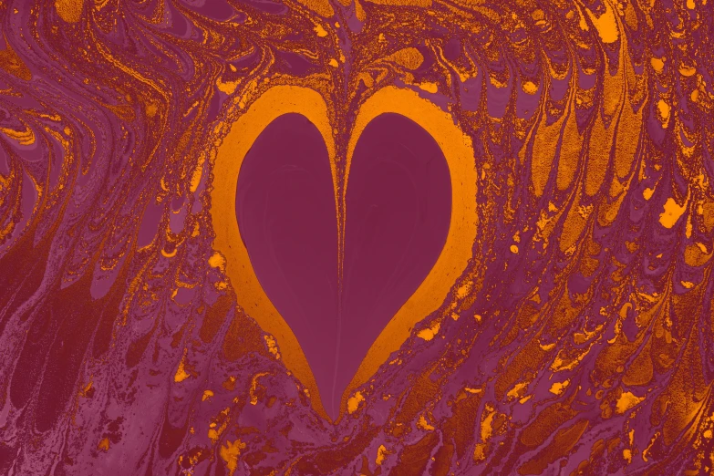 an image of two hearts on purple and orange