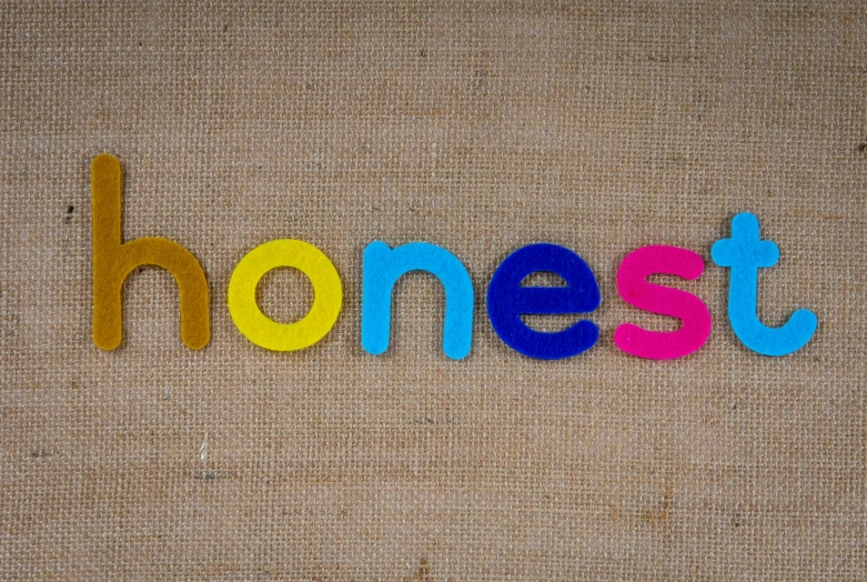 the word honesty written with colorful magnets on a bulletin board