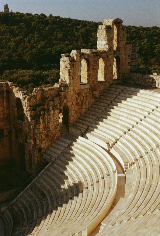 an empty auditorium in the ruins of the ancient city