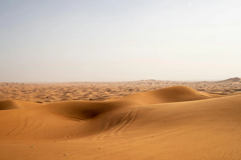 a landscape view of a desert with small areas in the distance